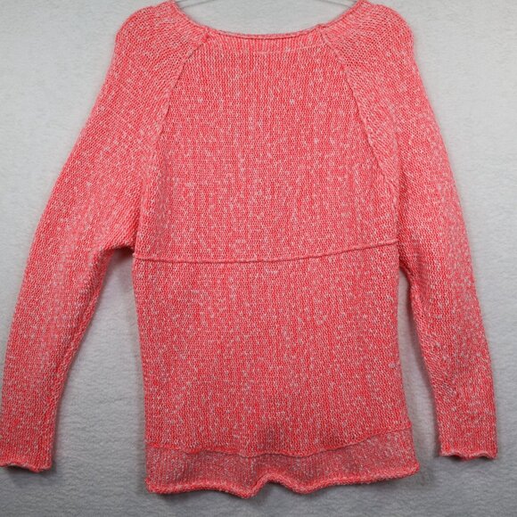 FREE PEOPLE Bright Lights Sweater Neon Pink V Neck Casual Oversized XS - Picture 5 of 8